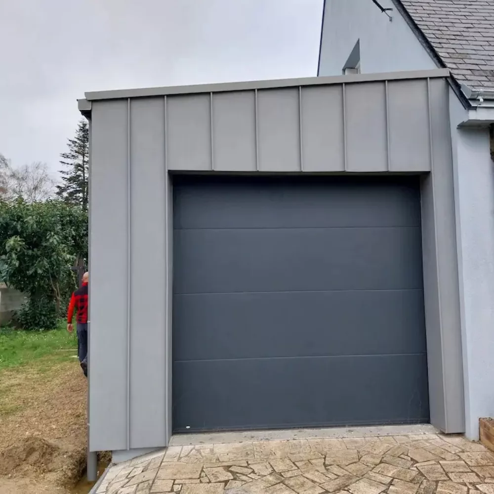 50 bardage garage en zinc naturel joint debout